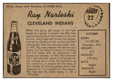 1958 Hires #022 Ray Narleski Indians EX-MT No Tab 479501