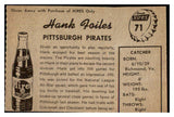 1958 Hires #071 Hank Foiles Pirates EX-MT No Tab 479515