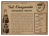 1958 Hires #067 Ted Kluszewski Pirates EX-MT No Tab 479531