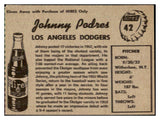 1958 Hires #042 Johnny Podres Dodgers EX-MT No Tab 479536