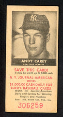 1954 New York Journal American Andy Carey Yankees EX-MT 479607