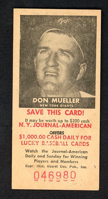 1954 New York Journal American Don Mueller Giants EX-MT 479608