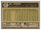 1961 Topps Baseball #371 Bill Skowron Yankees VG-EX 479659