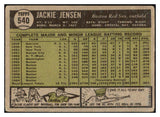 1961 Topps Baseball #540 Jackie Jensen Red Sox VG 479691