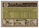 1961 Topps Baseball #543 Roger Craig Dodgers EX-MT 479694