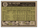 1961 Topps Baseball #552 Jim Archer A's VG-EX 479705