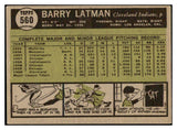1961 Topps Baseball #560 Barry Latman Indians EX 479713