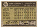 1961 Topps Baseball #180 Bobby Richardson Yankees EX 479729