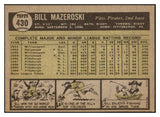 1961 Topps Baseball #430 Bill Mazeroski Pirates EX 479731