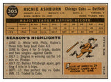 1960 Topps Baseball #305 Richie Ashburn Cubs EX 479759