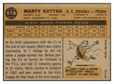 1960 Topps Baseball #516 Marty Kutyna A's EX 479783