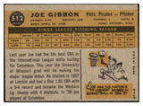 1960 Topps Baseball #512 Joe Gibbon Pirates EX 479816