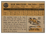 1960 Topps Baseball #511 Ken Walters Phillies VG 479821