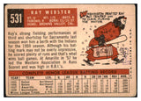 1959 Topps Baseball #531 Ray Webster Indians VG-EX 479906