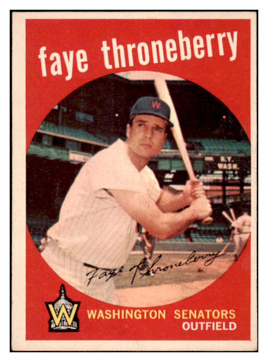 1959 Topps Baseball #534 Faye Throneberry Senators EX-MT 479909