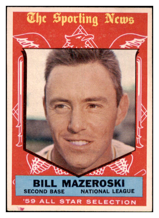 1959 Topps Baseball #555 Bill Mazeroski A.S. Pirates VG-EX 479923