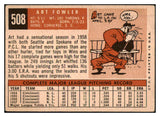 1959 Topps Baseball #508 Art Fowler Dodgers VG-EX 479933