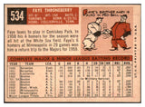 1959 Topps Baseball #534 Faye Throneberry Senators VG-EX 479951