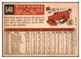 1959 Topps Baseball #540 Willie Miranda Orioles VG-EX 479955