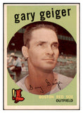 1959 Topps Baseball #521 Gary Geiger Red Sox EX 479980