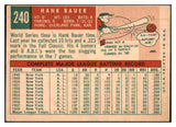 1959 Topps Baseball #240 Hank Bauer Yankees VG-EX 479987