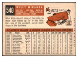 1959 Topps Baseball #540 Willie Miranda Orioles VG-EX 480012