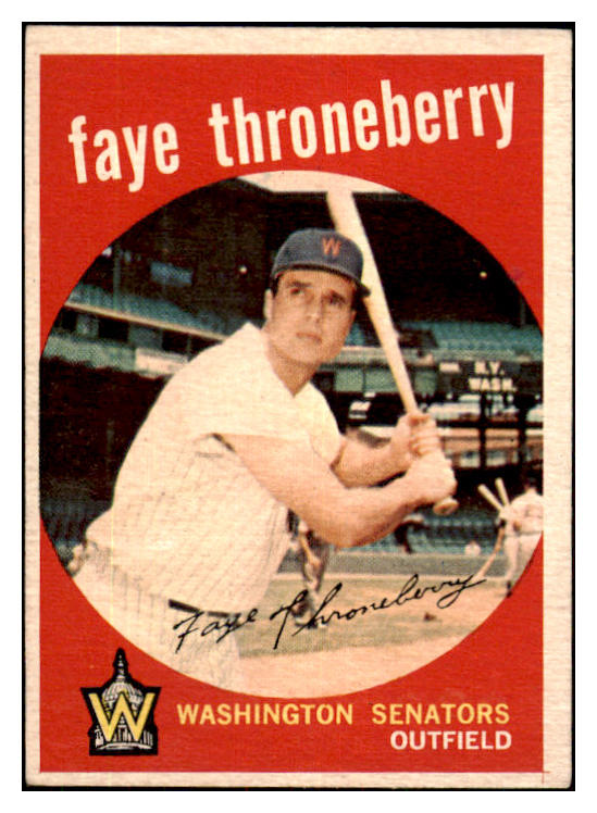 1959 Topps Baseball #534 Faye Throneberry Senators EX 480035
