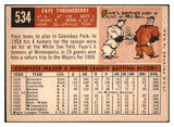 1959 Topps Baseball #534 Faye Throneberry Senators EX 480035