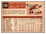 1959 Topps Baseball #536 Danny Kravitz Pirates EX 480036
