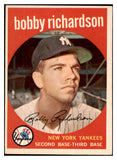 1959 Topps Baseball #076 Bobby Richardson Yankees EX 480060