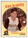 1959 Topps Baseball #536 Danny Kravitz Pirates EX-MT 480086