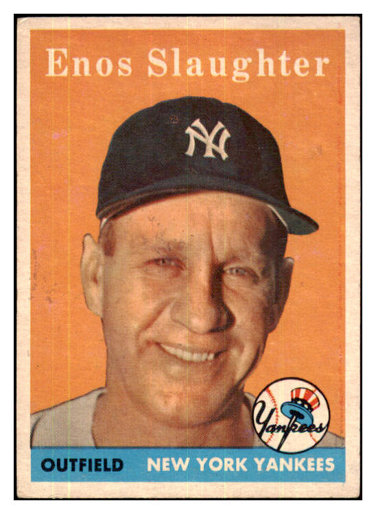 1958 Topps Baseball #142 Enos Slaughter Yankees VG-EX 480118