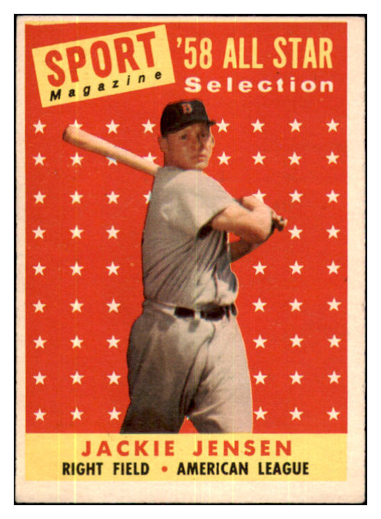1958 Topps Baseball #489 Jackie Jensen A.S. Red Sox EX-MT 480129
