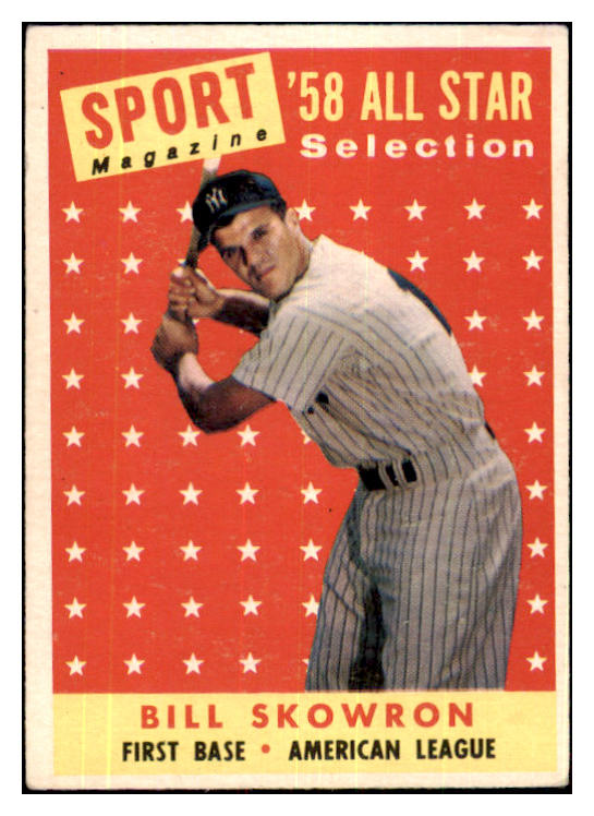 1958 Topps Baseball #477 Bill Skowron A.S. Yankees EX 480133