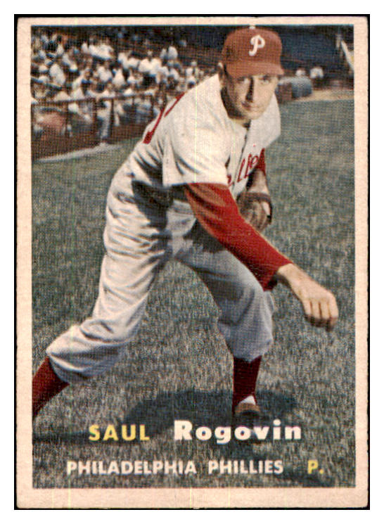 1957 Topps Baseball #129 Saul Rogovin Phillies VG-EX 480154