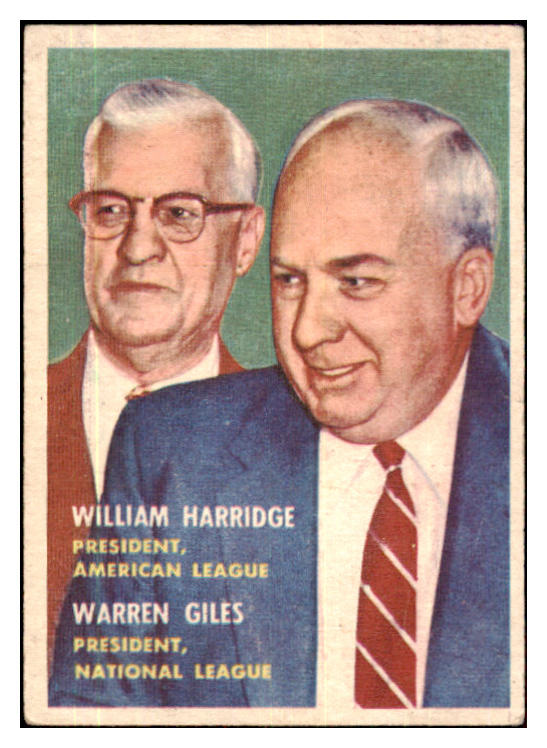 1957 Topps Baseball #100 Warren Giles William Harridge VG-EX 480165