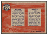 1957 Topps Baseball #100 Warren Giles William Harridge VG-EX 480165