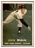 1957 Topps Baseball #123 Steve Ridzik Giants EX-MT 480189