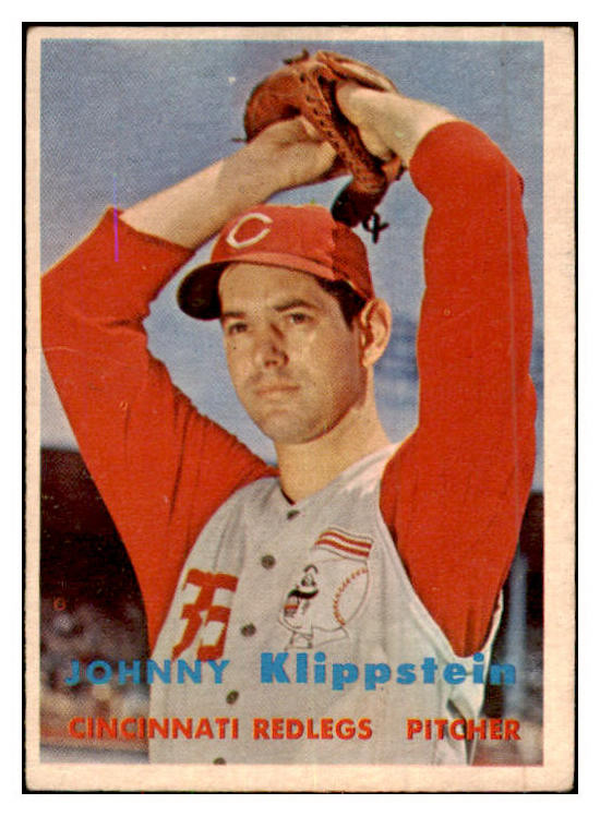 1957 Topps Baseball #296 Johnny Klippstein Reds VG-EX 480201
