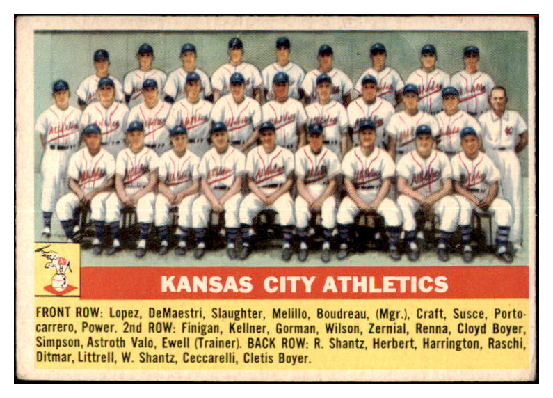 1956 Topps Baseball #236 Kansas City A's Team VG-EX 480261