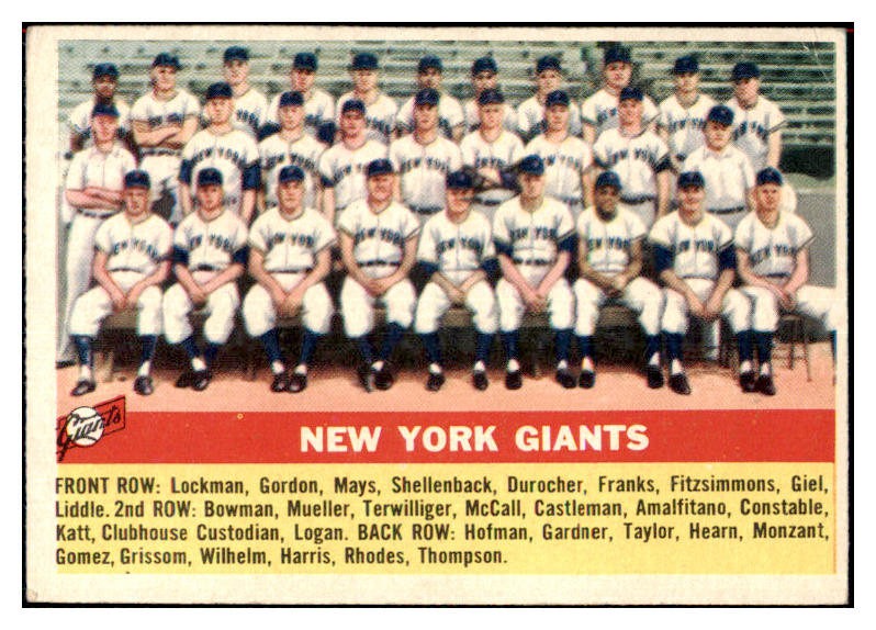 1956 Topps Baseball #226 New York Giants Team VG-EX 480262