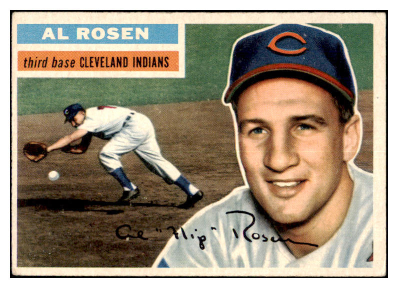 1956 Topps Baseball #035 Al Rosen Indians VG-EX Gray 480270