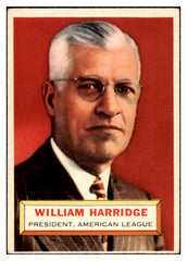 1956 Topps Baseball #001 William Harridge President EX Gray 480281