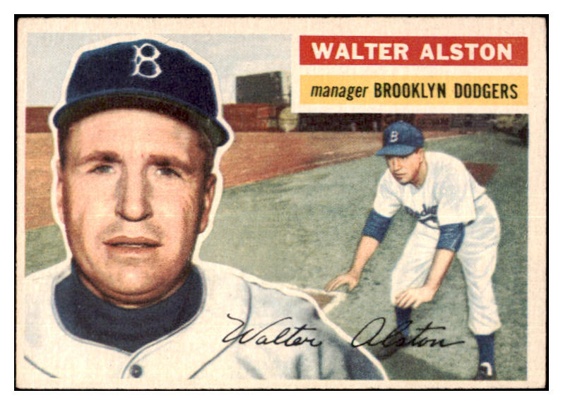 1956 Topps Baseball #008 Walter Alston Dodgers EX White 480298