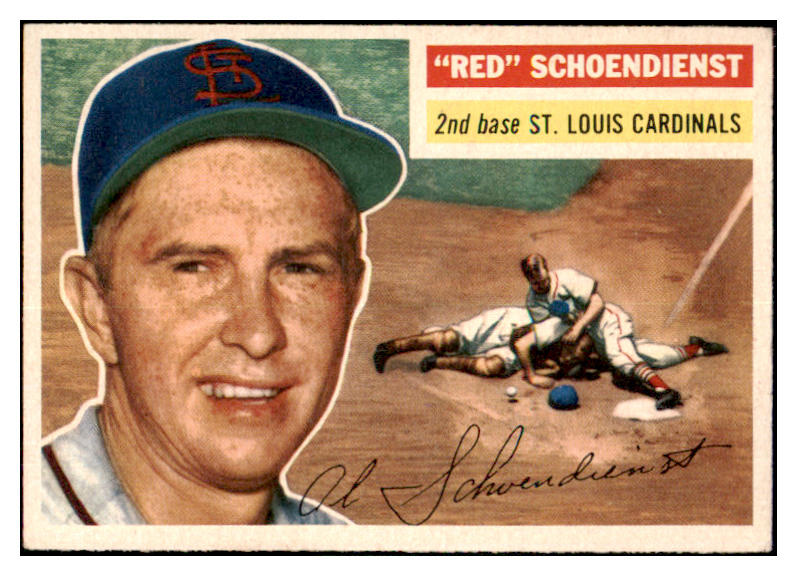 1956 Topps Baseball #165 Red Schoendienst Cardinals EX-MT Gray 480309