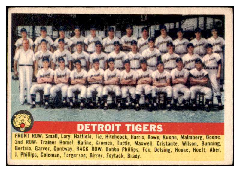 1956 Topps Baseball #213 Detroit Tigers Team VG-EX 480316