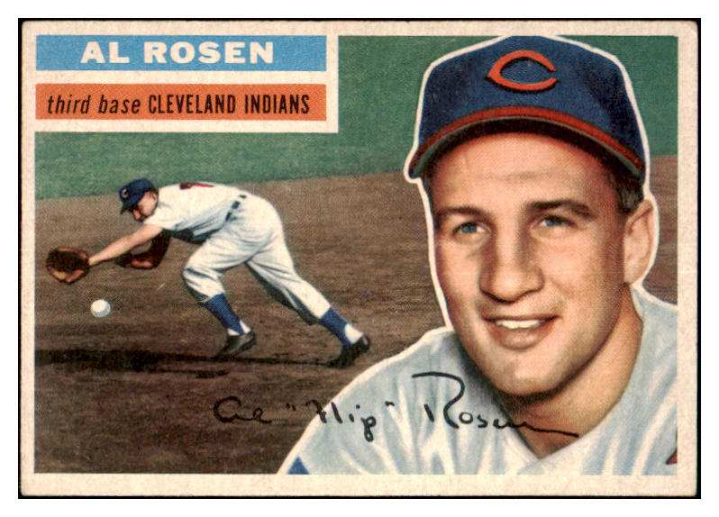 1956 Topps Baseball #035 Al Rosen Indians VG-EX Gray 480325