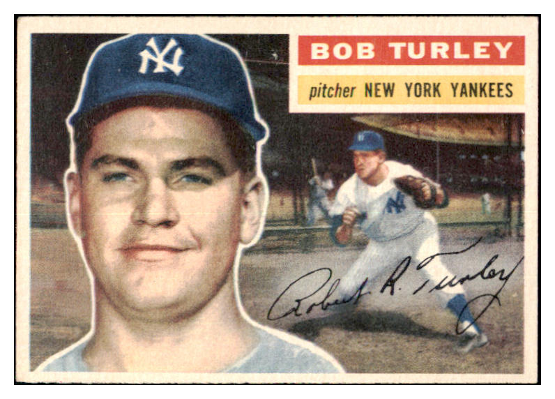 1956 Topps Baseball #040 Bob Turley Yankees EX-MT White 480339