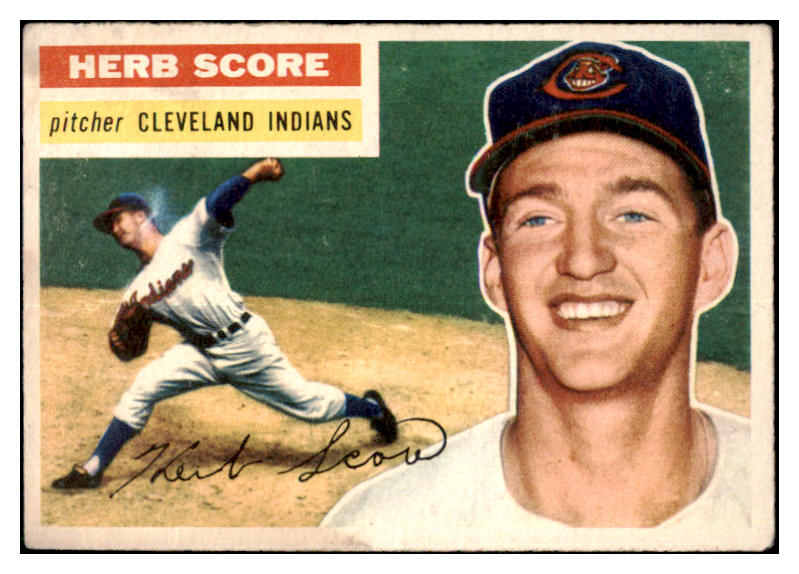 1956 Topps Baseball #140 Herb Score Indians EX Gray 480351