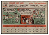 1956 Topps Baseball #140 Herb Score Indians EX Gray 480351